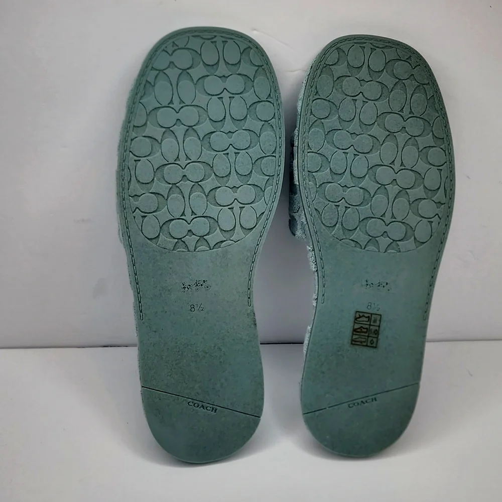 ⭐️COACH💯 NWT "BRIDGETT TERRY" SLIDERS/SHOES, THE SIZE IS 8.5 LADIES, AQUA COLOR - Picture 5 of 16